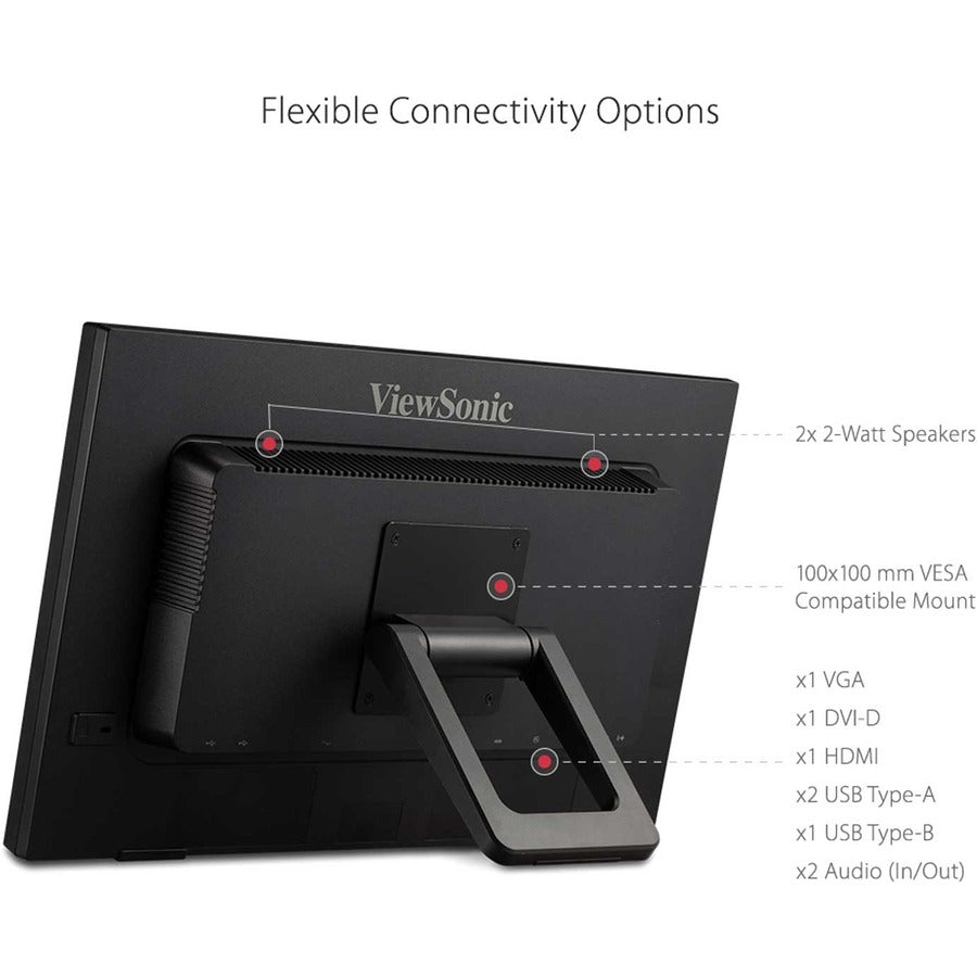 Viewsonic Td2223 Touch Screen Monitor 54.6 Cm (21.5") 1920 X 1080 Pixels Multi-Touch Multi-User Black