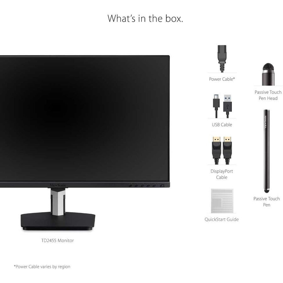 Viewsonic Td2455 Touch Screen Monitor 61 Cm (24") 1920 X 1080 Pixels Multi-Touch Table Black