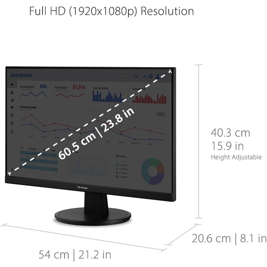 Viewsonic Va2447-Mh Led Display 61 Cm (24") 1920 X 1080 Pixels Full Hd Black