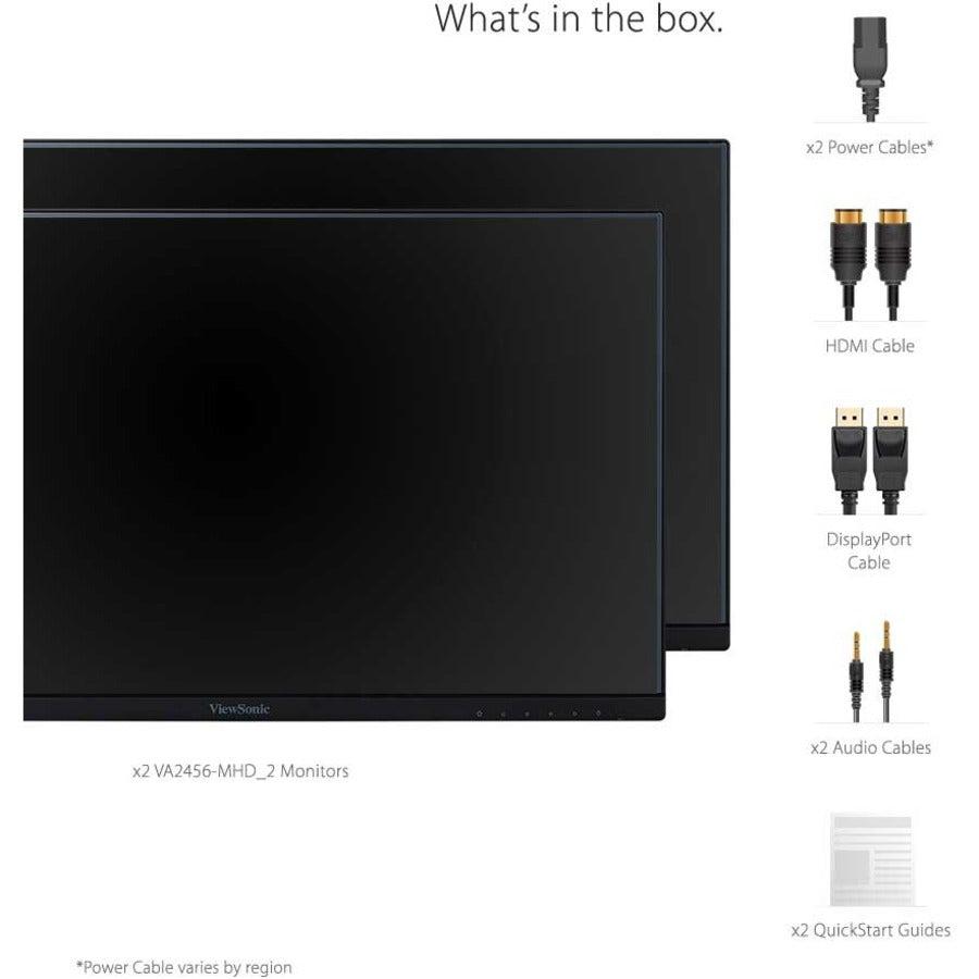 Viewsonic Va2456-Mhd_H2 Computer Monitor 60.5 Cm (23.8") 1920 X 1080 Pixels Full Hd Led Black