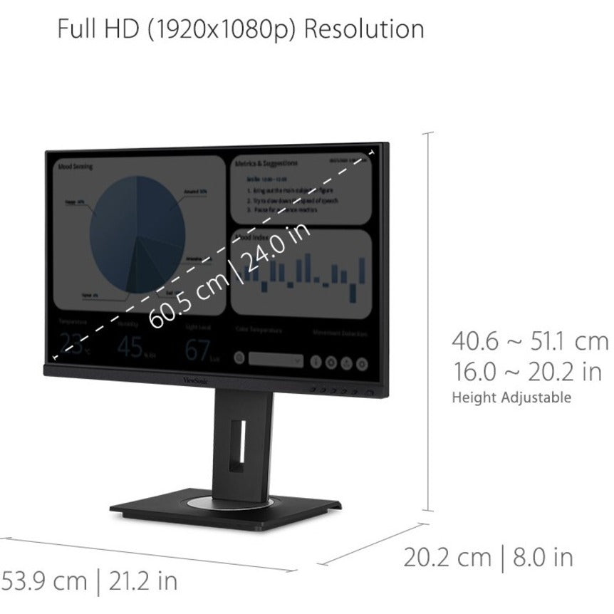 Viewsonic Vg Series Vg2448A 61 Cm (24") 1920 X 1080 Pixels Full Hd Led Black