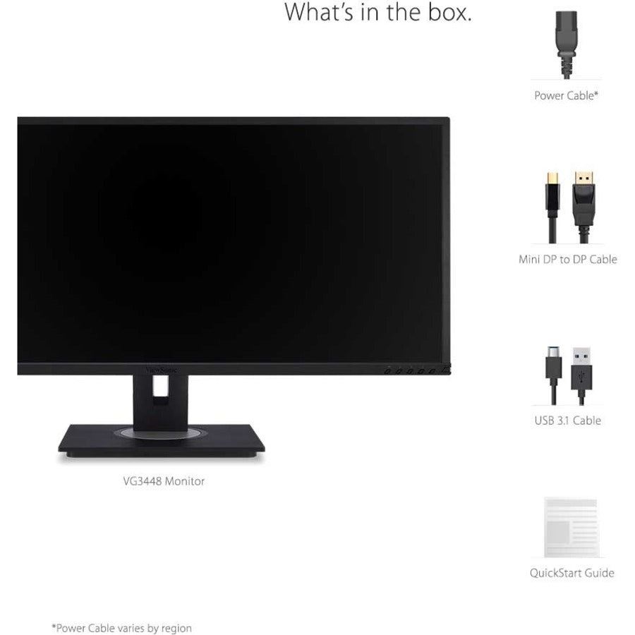 Viewsonic Vg Series Vg3448 Led Display 86.6 Cm (34.1") 3440 X 1440 Pixels Ultrawide Quad Hd Black