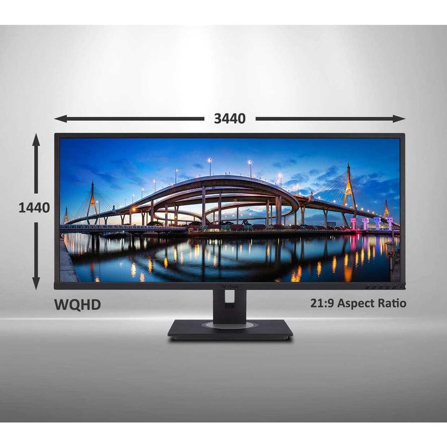 Viewsonic Vg Series Vg3448 Led Display 86.6 Cm (34.1") 3440 X 1440 Pixels Ultrawide Quad Hd Black