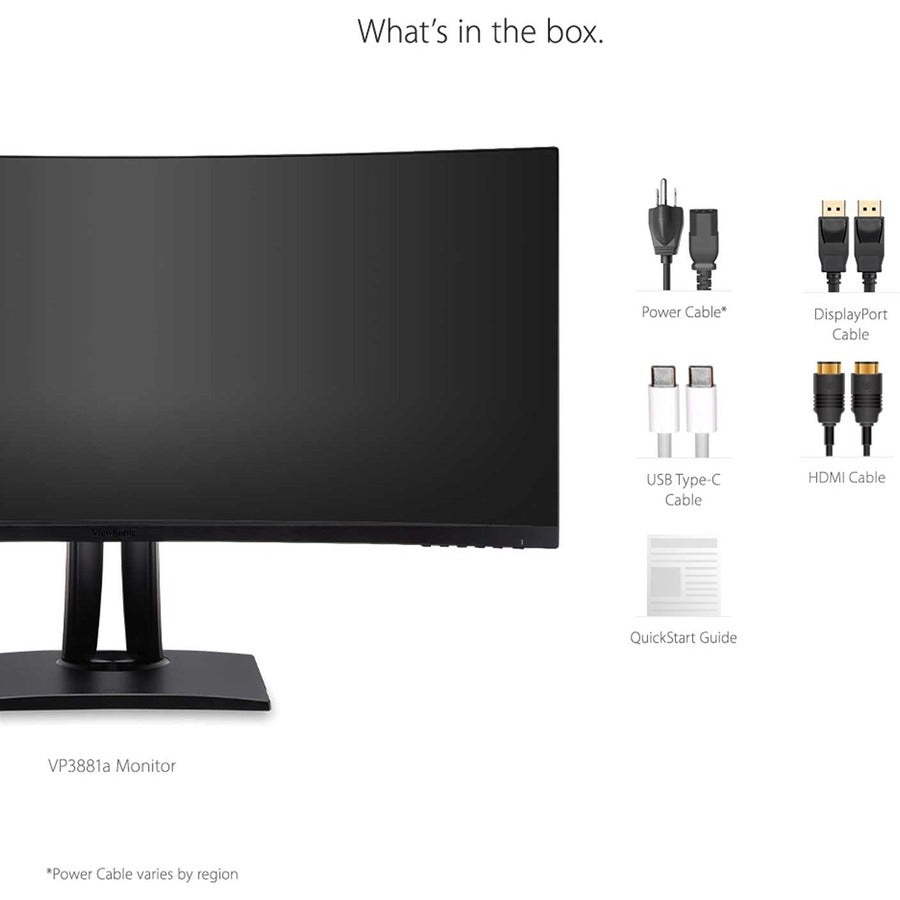 Viewsonic Vp3881A Computer Monitor 96.5 Cm (38") 3840 X 1600 Pixels Quad Hd+ Led Black