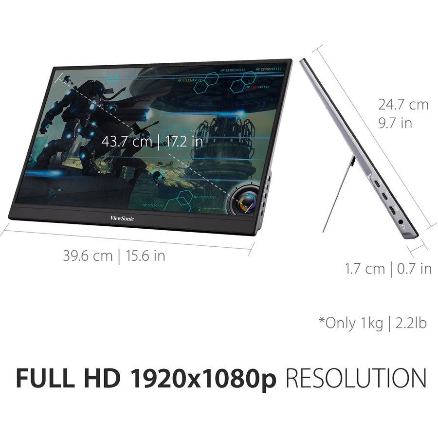 Viewsonic Vx Series Vx1755 Computer Monitor 43.2 Cm (17") 1920 X 1080 Pixels Full Hd Led Black, Grey