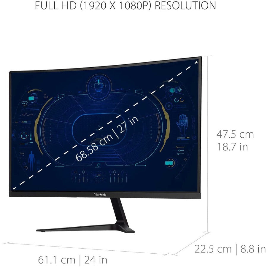 Viewsonic Vx Series Vx2718-Pc-Mhd Led Display 68.6 Cm (27") 1920 X 1080 Pixels Full Hd Black