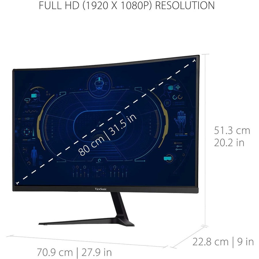 Viewsonic Vx Series Vx3218-Pc-Mhd Led Display 80 Cm (31.5") 1920 X 1080 Pixels Full Hd Black