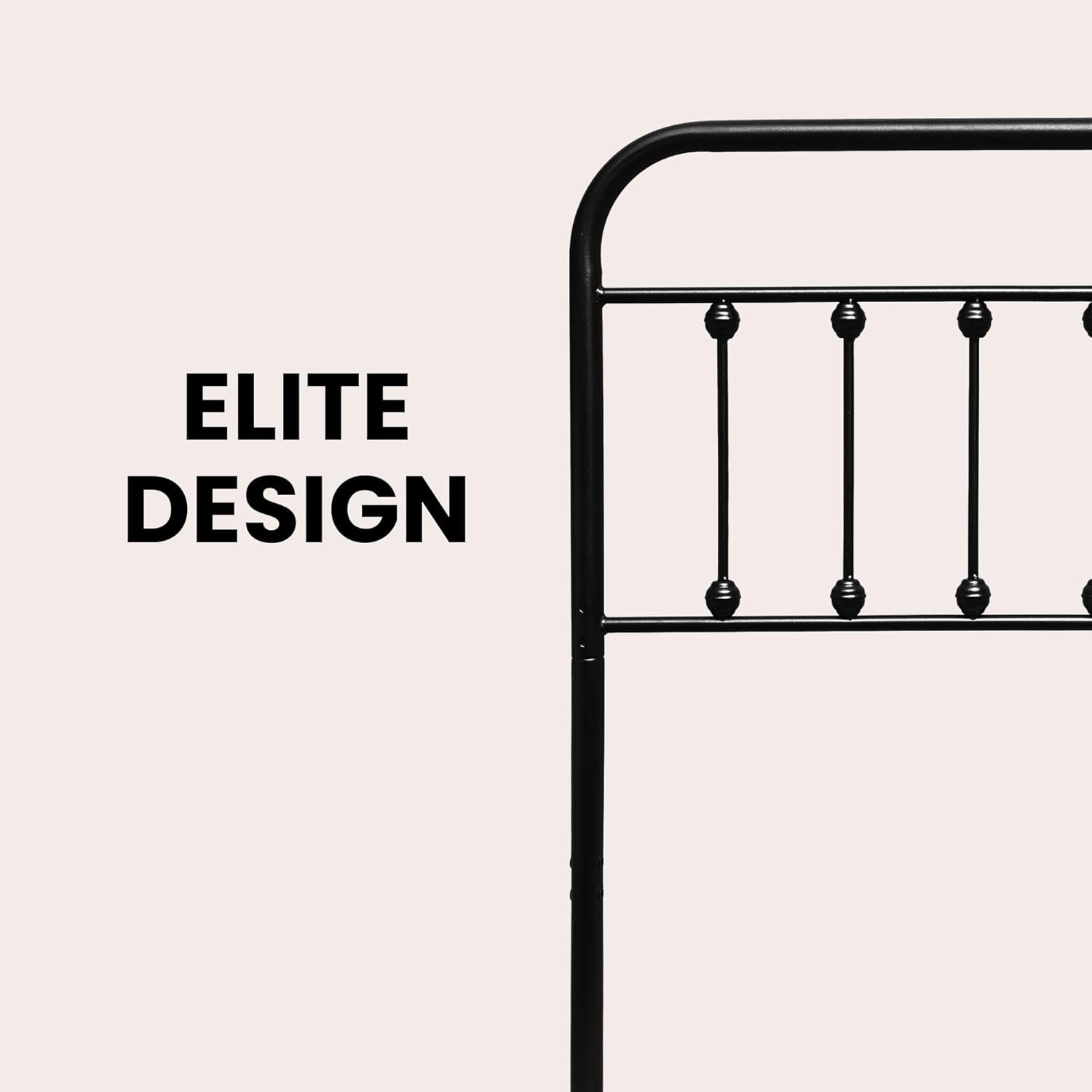 Vintage Adjustable Wrought Iron Headboard for King Beds