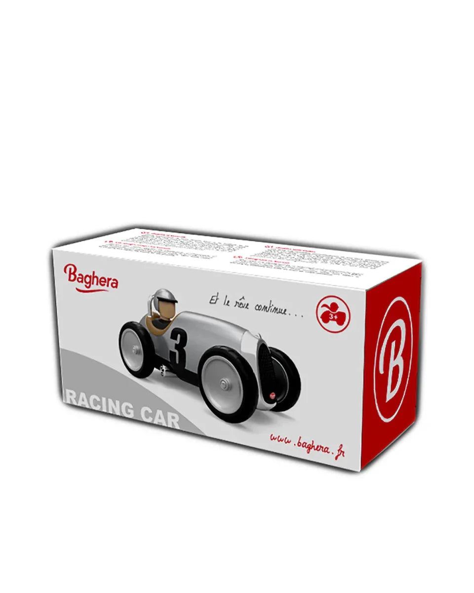 Vintage Open-Wheeled Racing Car Silver