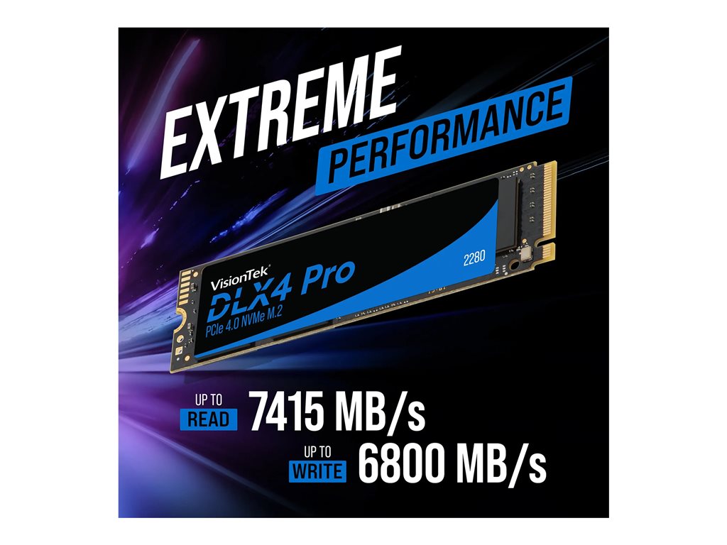 VisionTek DLX4 Pro - SSD - encrypted - 512 GB - internal - M.2 2280 - PCIe 4.0 x4 (NVMe) - TCG Opal Encryption 2.0