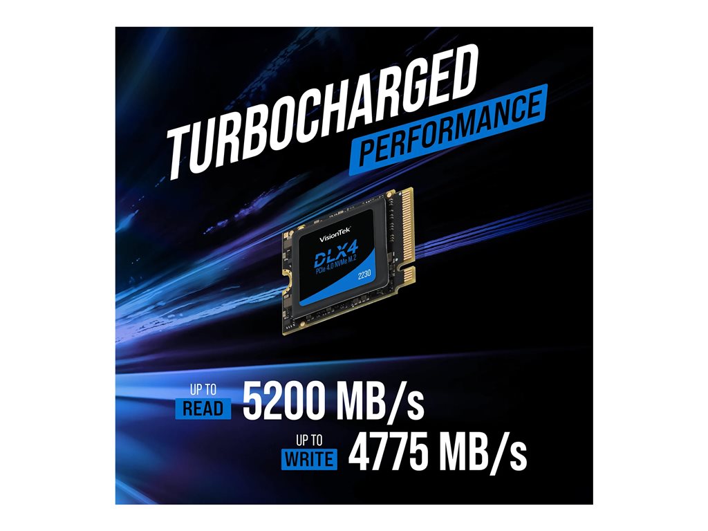 VisionTek DLX4 - SSD - encrypted - 512 GB - internal - M.2 2230 - PCIe 4.0 x4 (NVMe) - 256-bit AES - TCG Opal Encryption