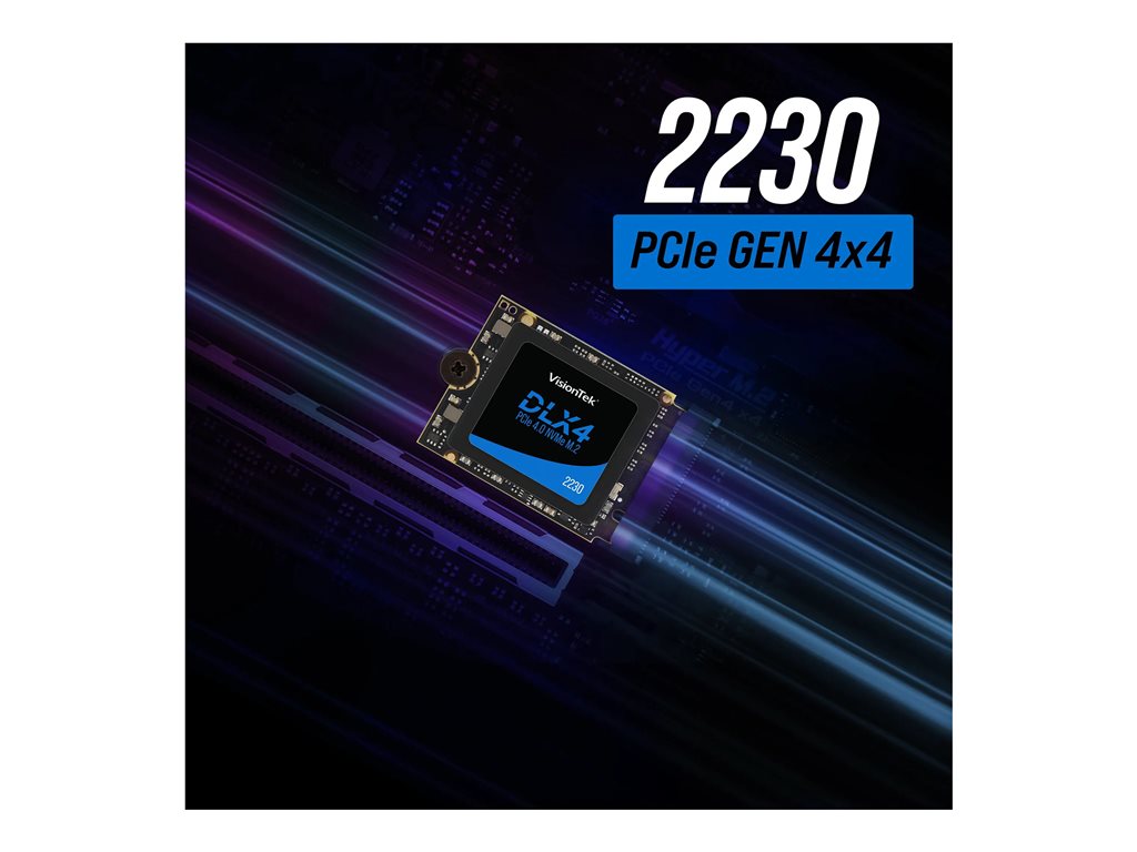 VisionTek DLX4 - SSD - encrypted - 512 GB - internal - M.2 2230 - PCIe 4.0 x4 (NVMe) - 256-bit AES - TCG Opal Encryption