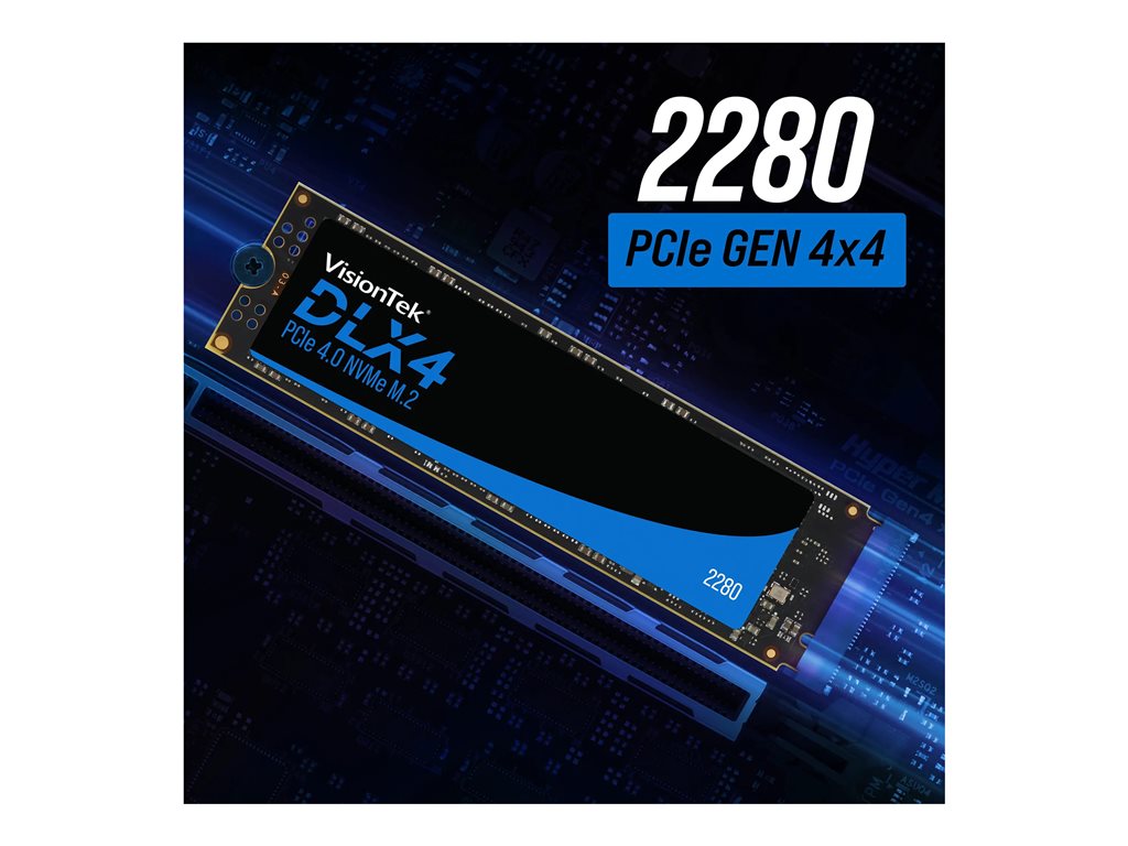 VisionTek DLX4 - SSD - encrypted - 512 GB - internal - M.2 2280 - PCIe 4.0 x4 (NVMe) - 256-bit AES - TCG Opal Encryption