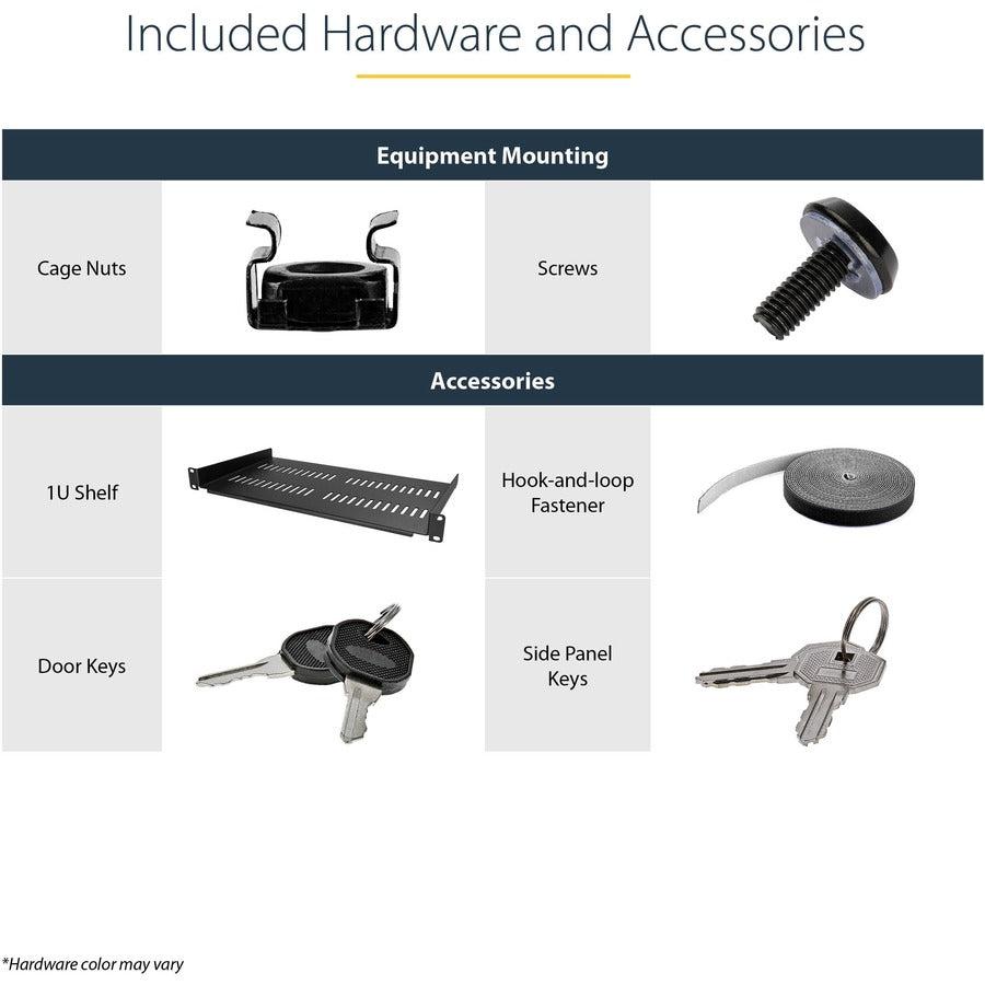 Wall Mount Network Cabinet - StarTech 12U Hinged Server Rack | Tecisoft RK12WALHM