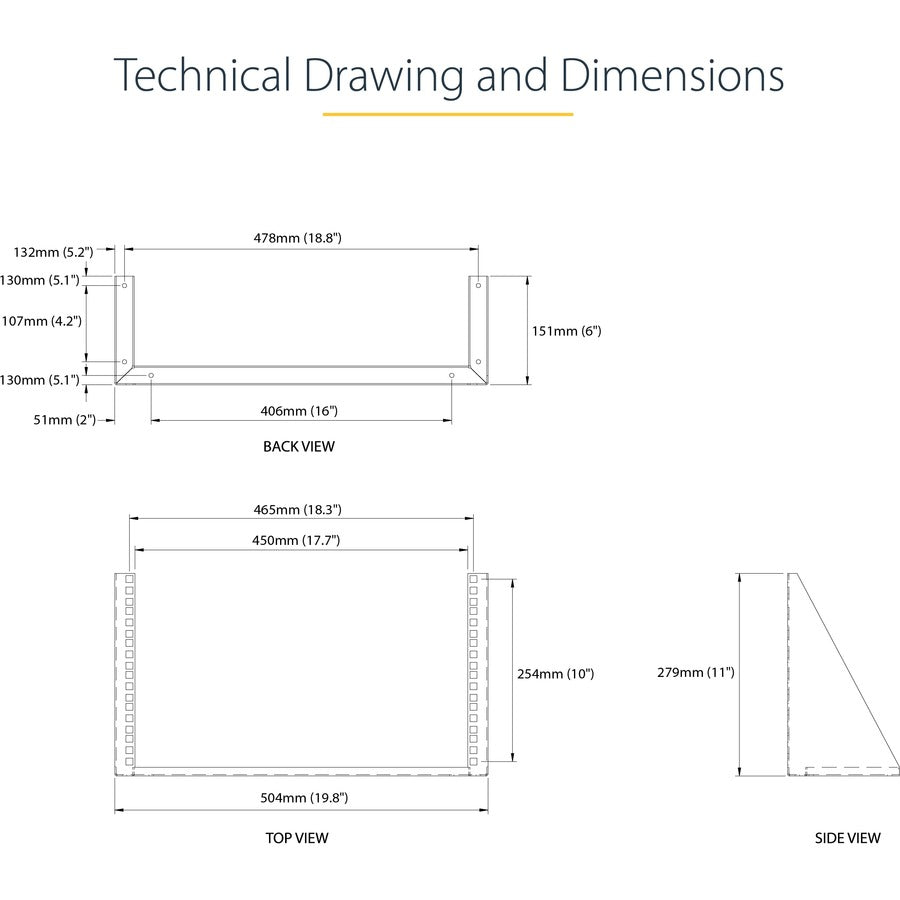 Wall Mount Patch Panel Bracket 6U - Server Rack Mounting | StarTech.com RK619WALLV