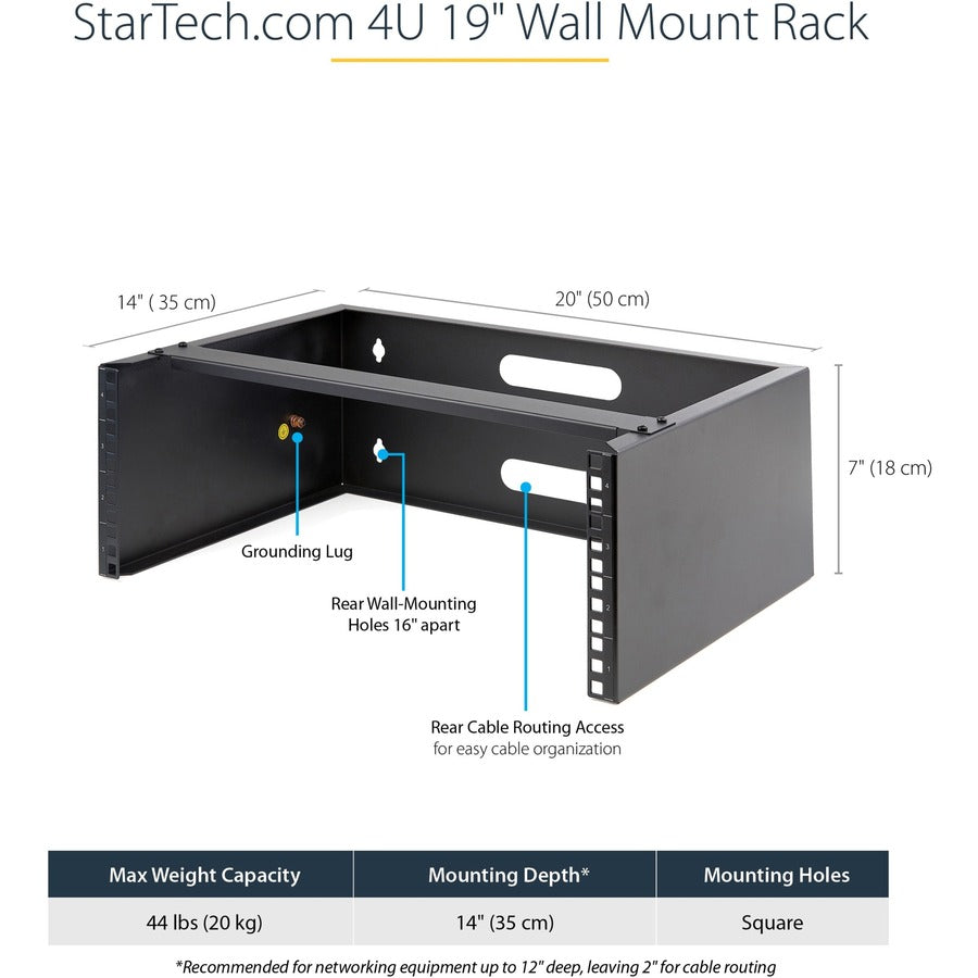 Wall Mount Rack - 4U 19 Inch Network Equipment Cabinet | StarTech.com WALLMOUNT4