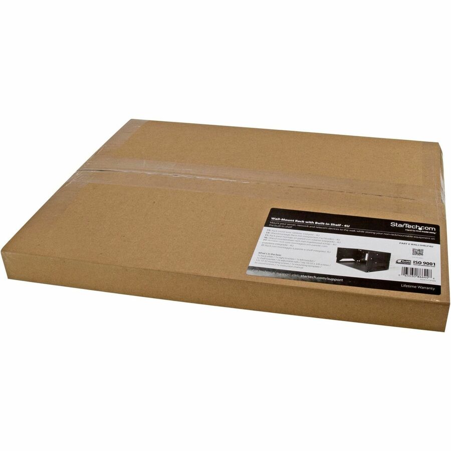 Wall Mount Rack 4U - 2-Post Open Frame Network Rack with Shelf | StarTech.com WALLSHELF4U