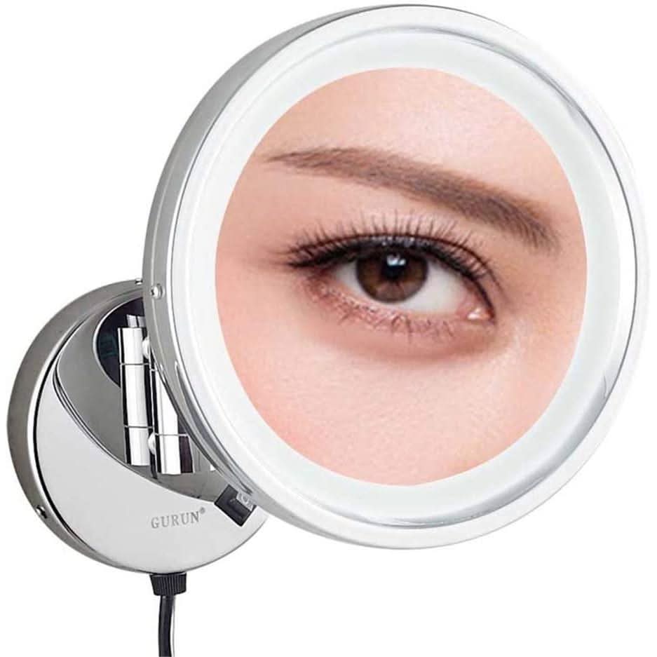 Wall Mounted Makeup Mirror With Lights And 3X Magnification