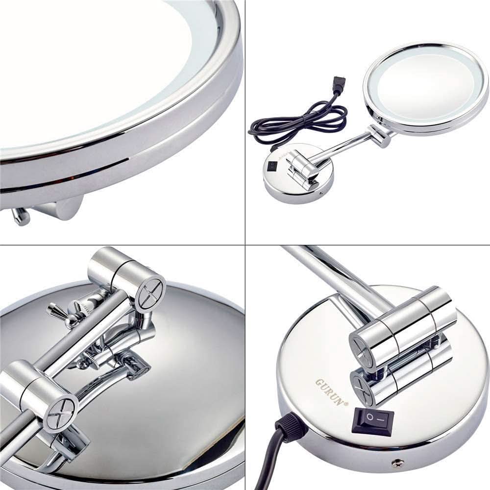 Wall Mounted Makeup Mirror With Lights And 3X Magnification