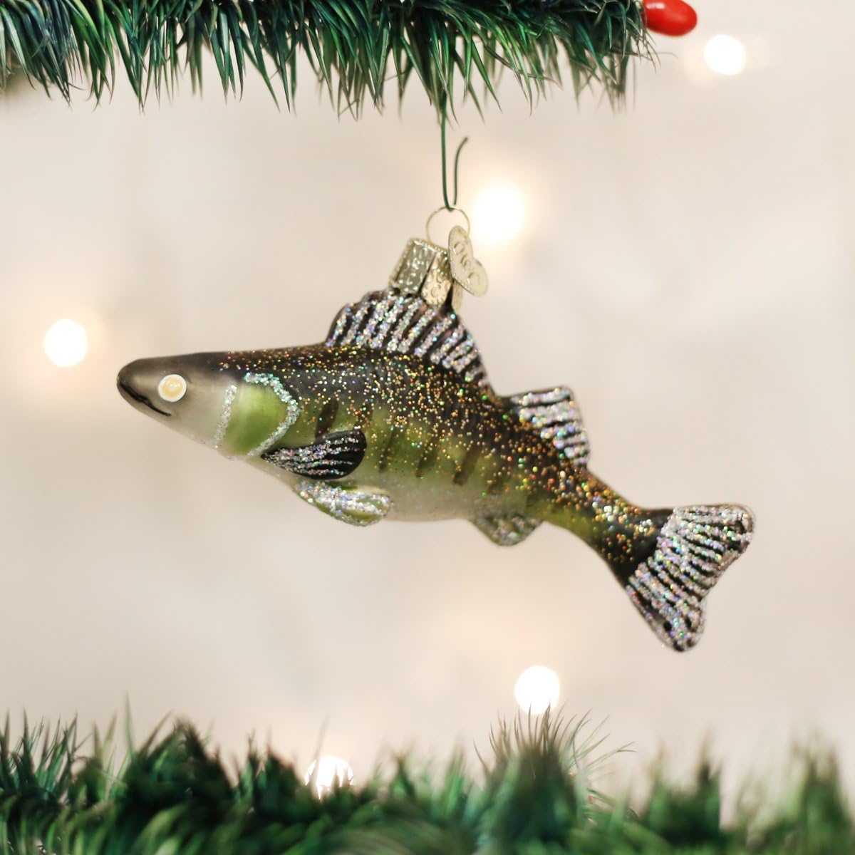 Walleye Fish Glass Ornament