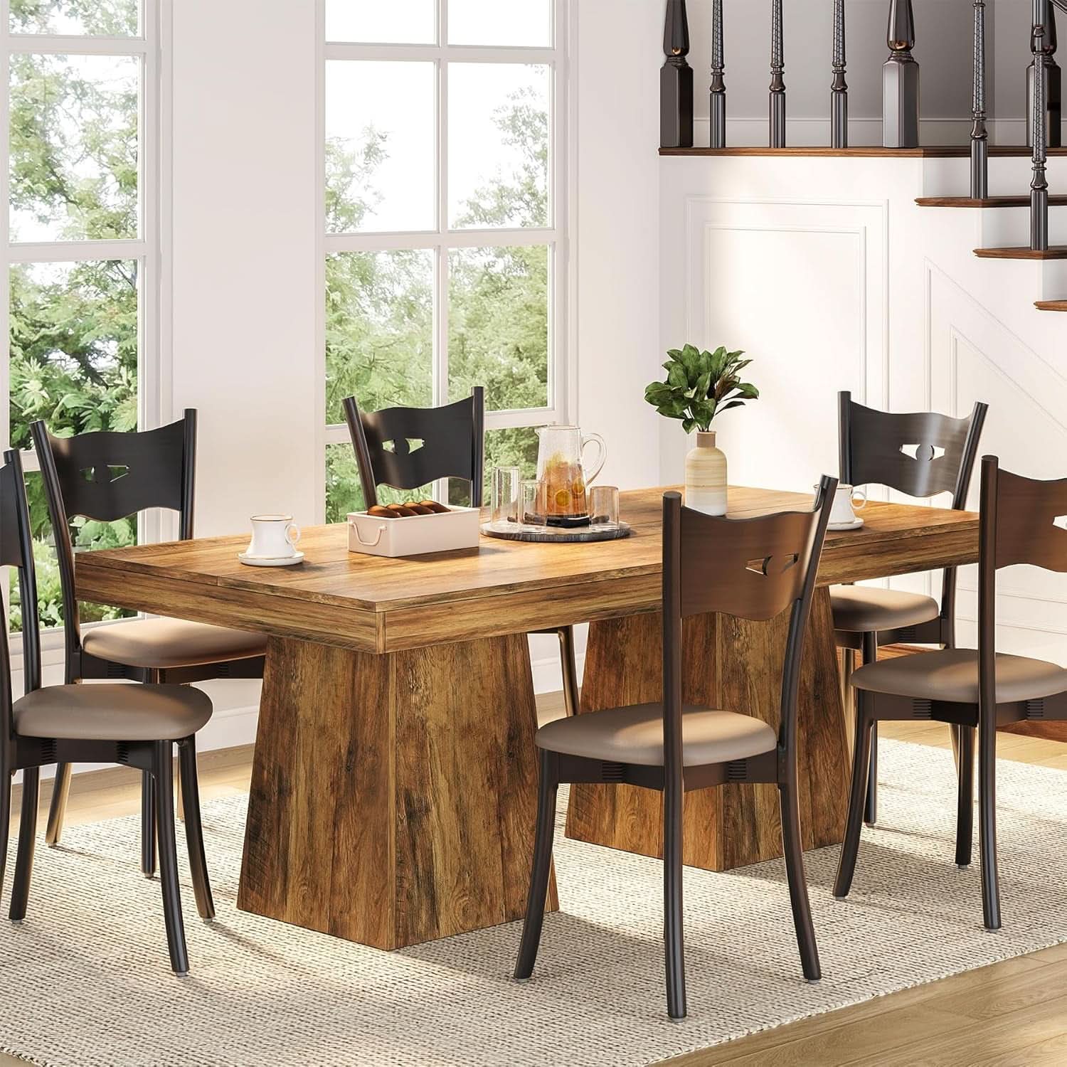 Walnut 31 5 Inch Farmhouse Dining Table For Small Spaces