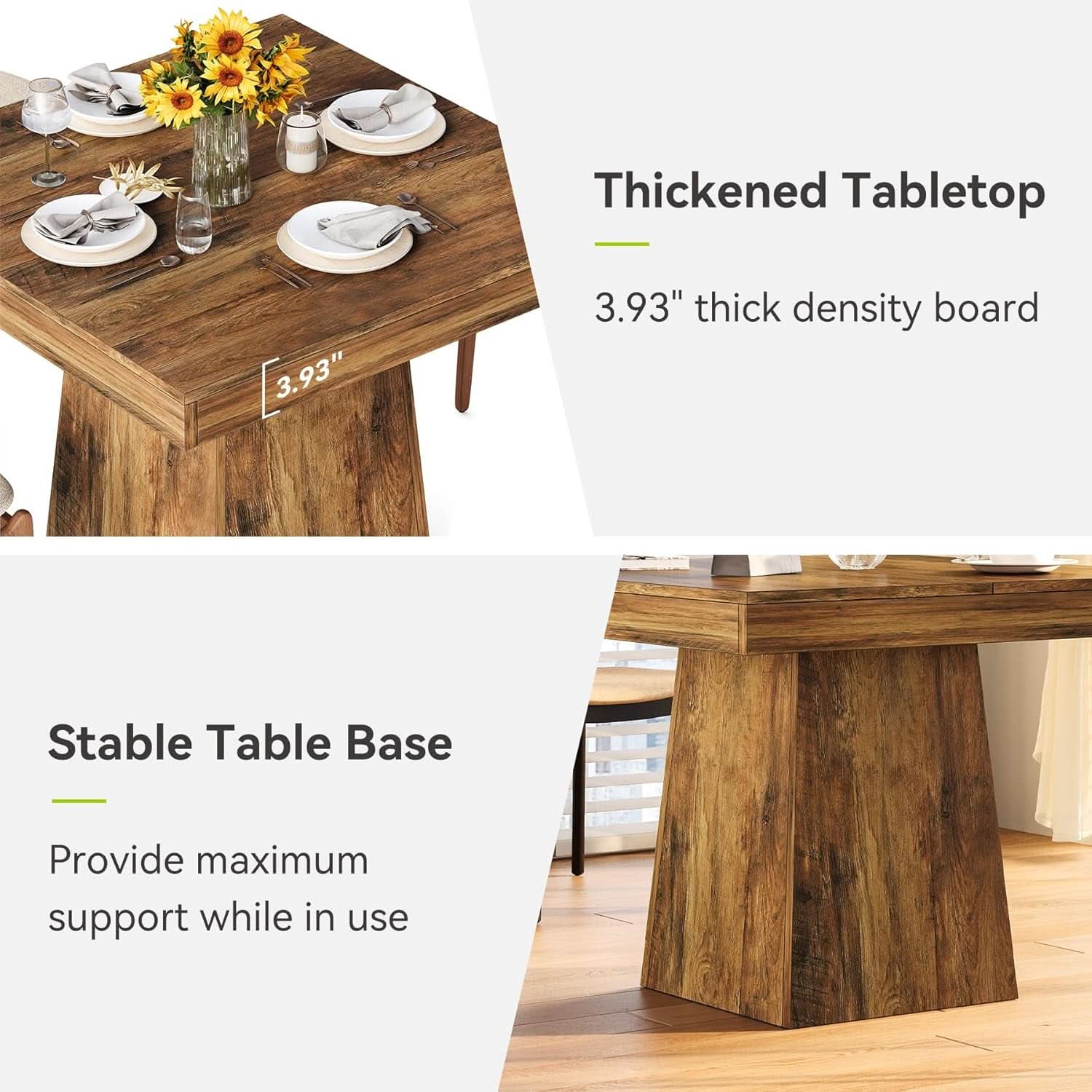 Walnut 31 5 Inch Farmhouse Dining Table For Small Spaces