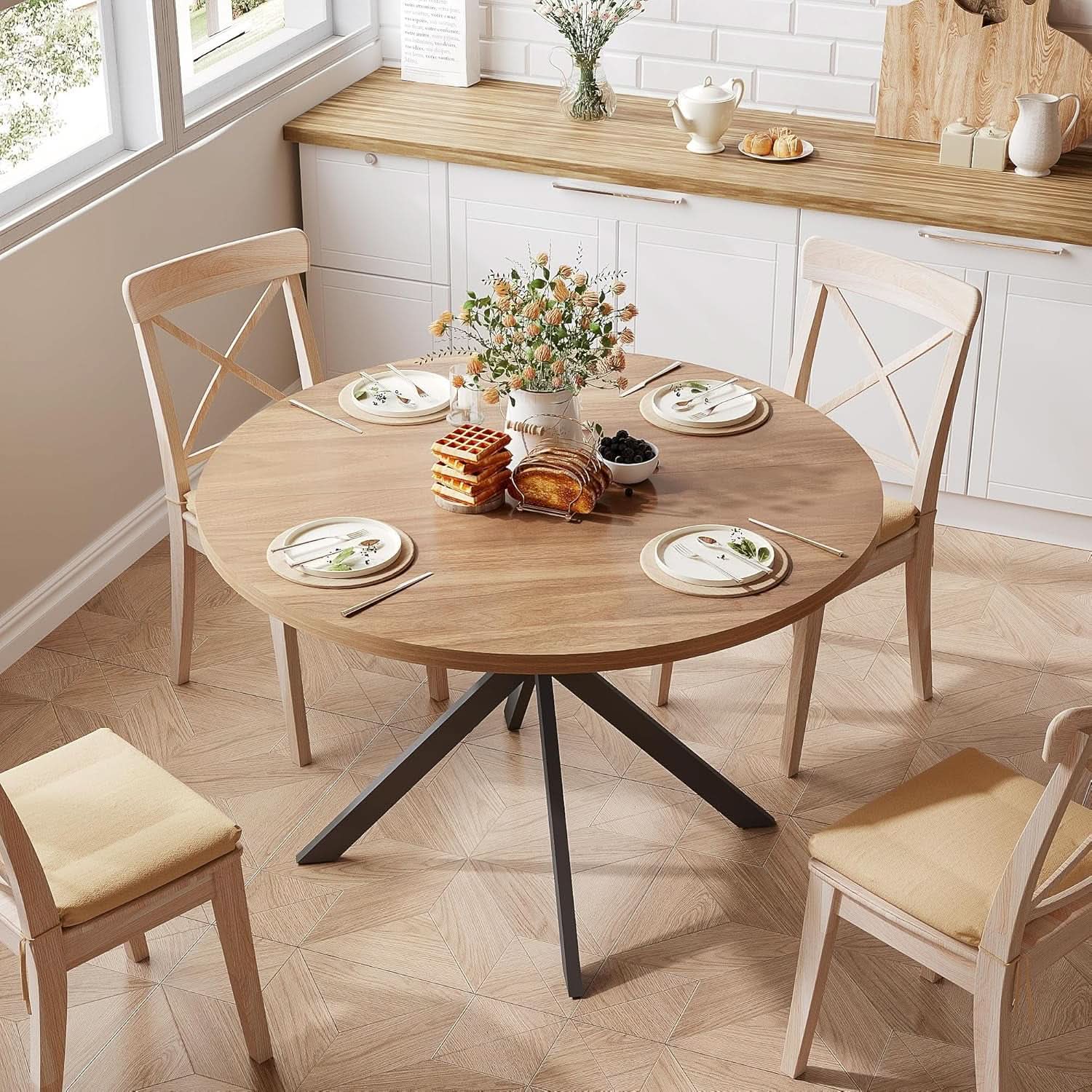 Walnut Dining Table For Four Farmhouse Kitchen Rustic