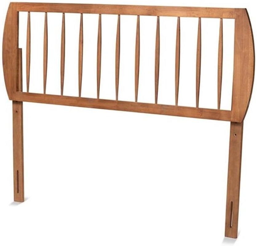 Walnut Finished Wood King Size Headboard with Spindle Design