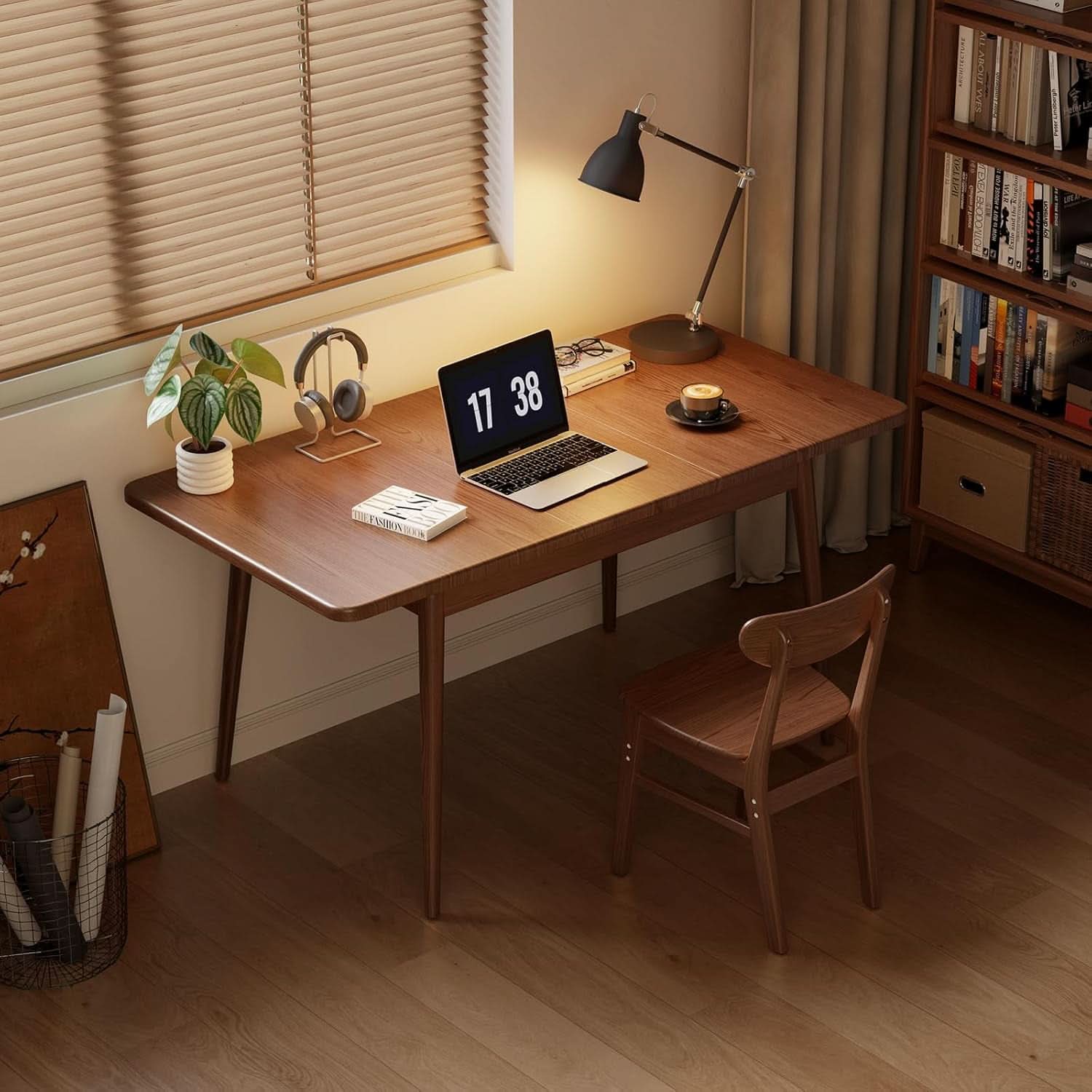 Walnut Telescoping Solid Dining Table With Extension