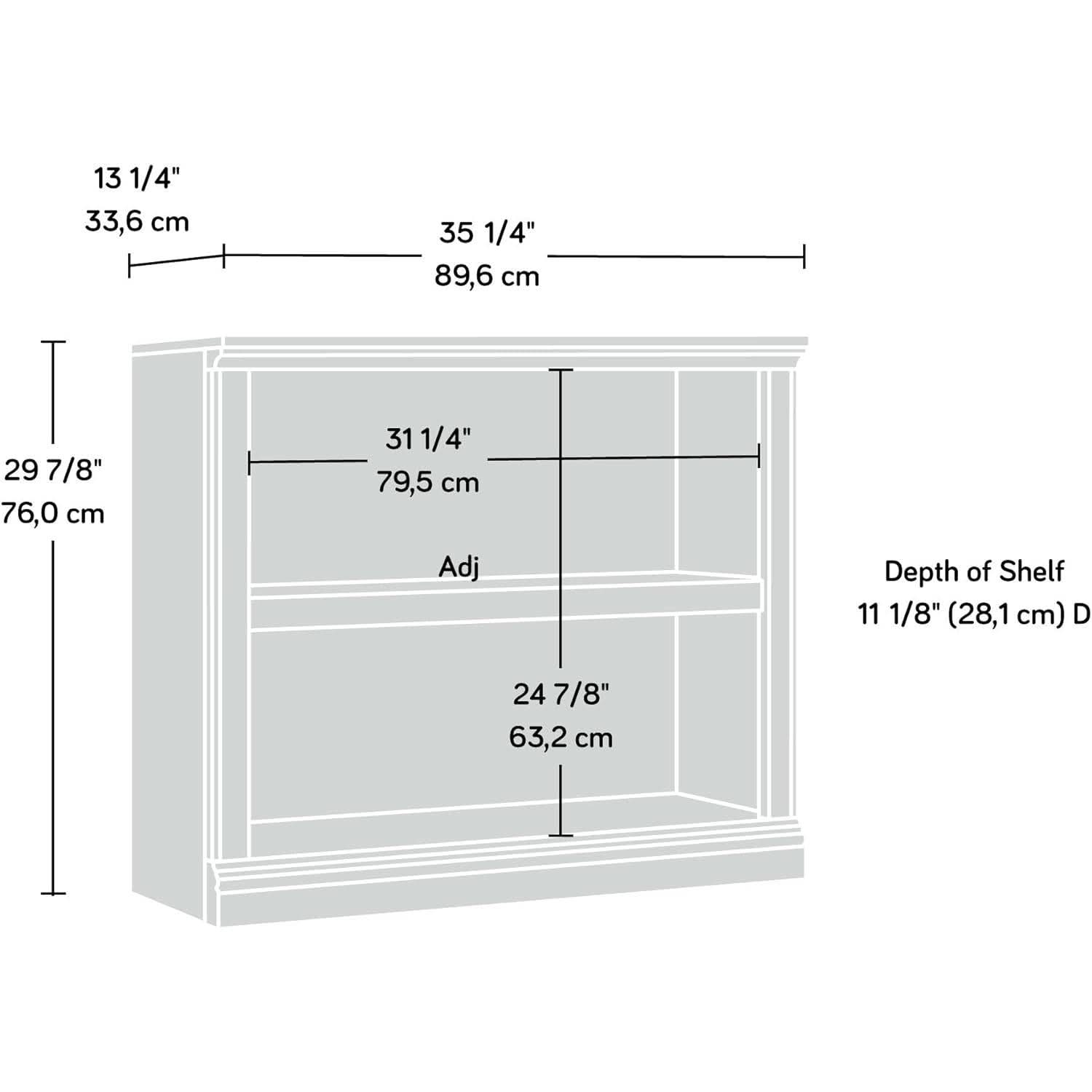 Washington Cherry Finish 2 Shelf Bookcase For Storage