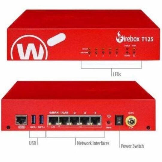 WatchGuard Firebox T125 1RU Firewall with 3-Year Total Security Suite for SMBs