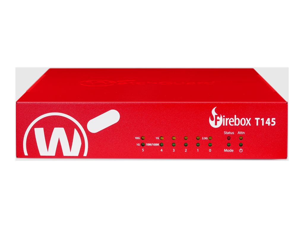 WatchGuard Firebox T145 Wired Security Appliance 1U Rack 5-Year Support