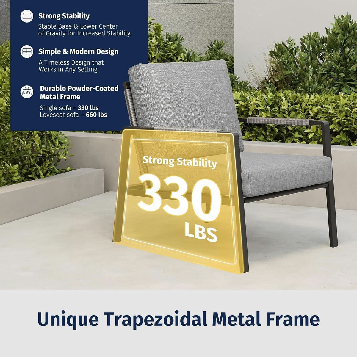 Waterproof 4-Piece Patio Furniture Set with Cushions