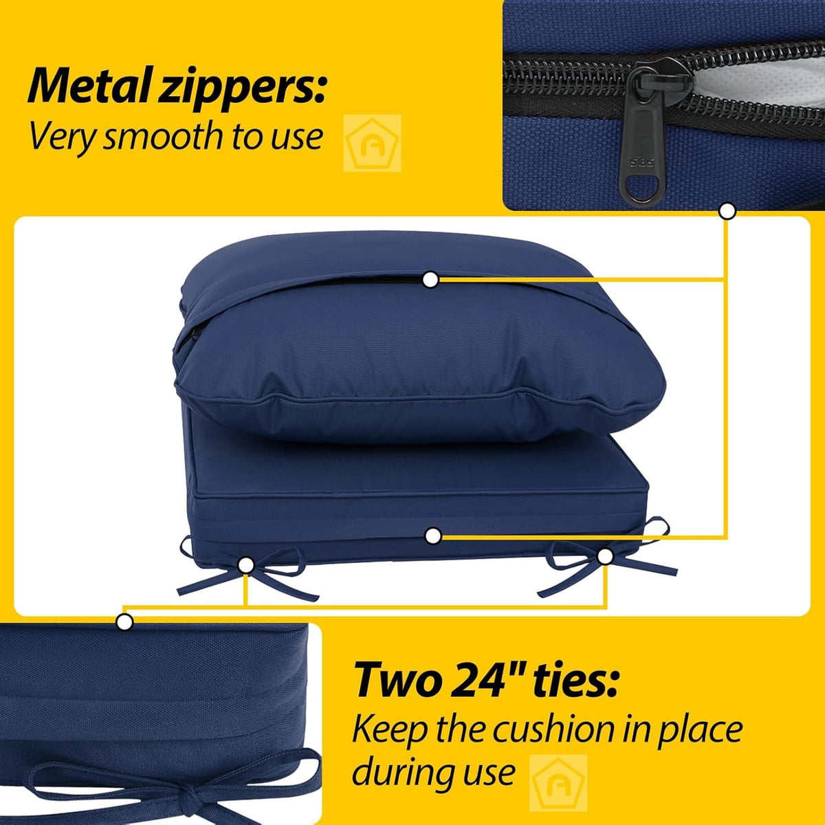 Waterproof Deep Seat Cushions Set for Outdoor Furniture