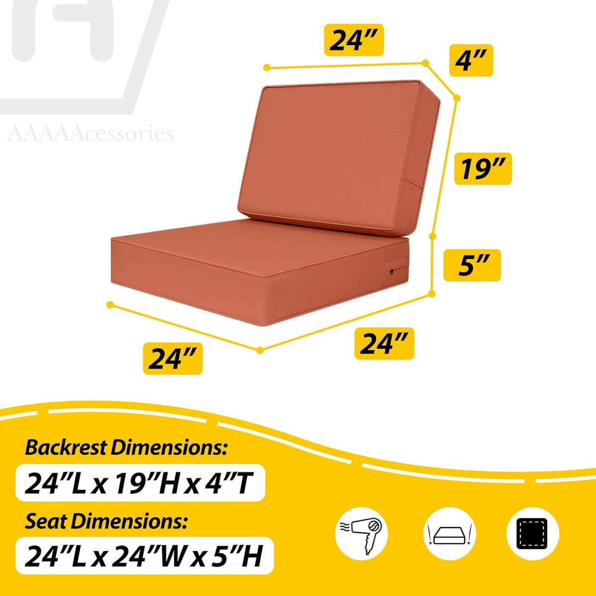 Waterproof Deep Seat Cushions Set for Patio Furniture