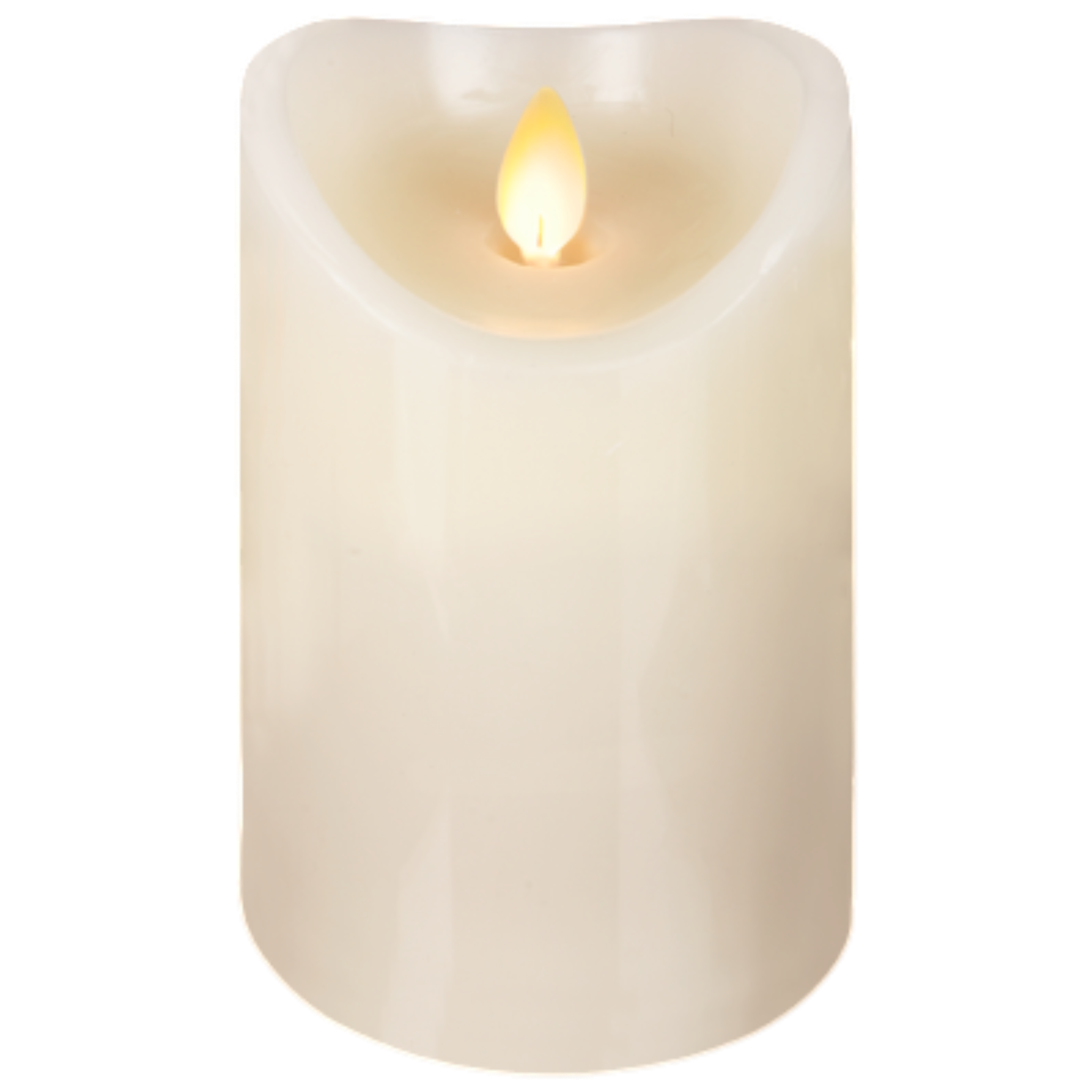 Wax LED Pillar Candle with Moving Flame - 3x5 - Ivory