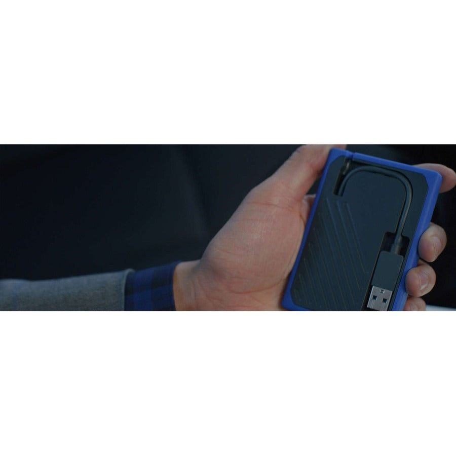 WD My Passport Go WDBMCG0010BBT-WESN 1 TB Portable Solid State Drive - External - Black, Cobalt