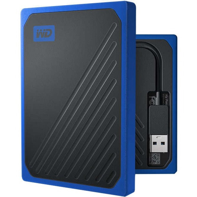 WD My Passport Go WDBMCG0010BBT-WESN 1 TB Portable Solid State Drive - External - Black, Cobalt
