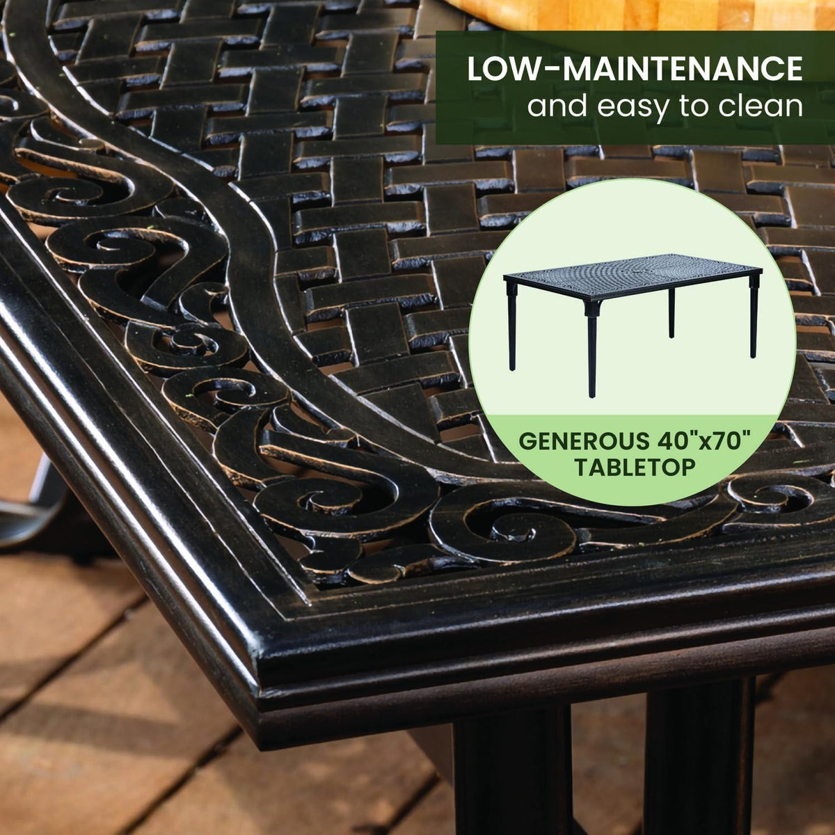 Weather Resistant Outdoor Dining Set with Swivel Rockers