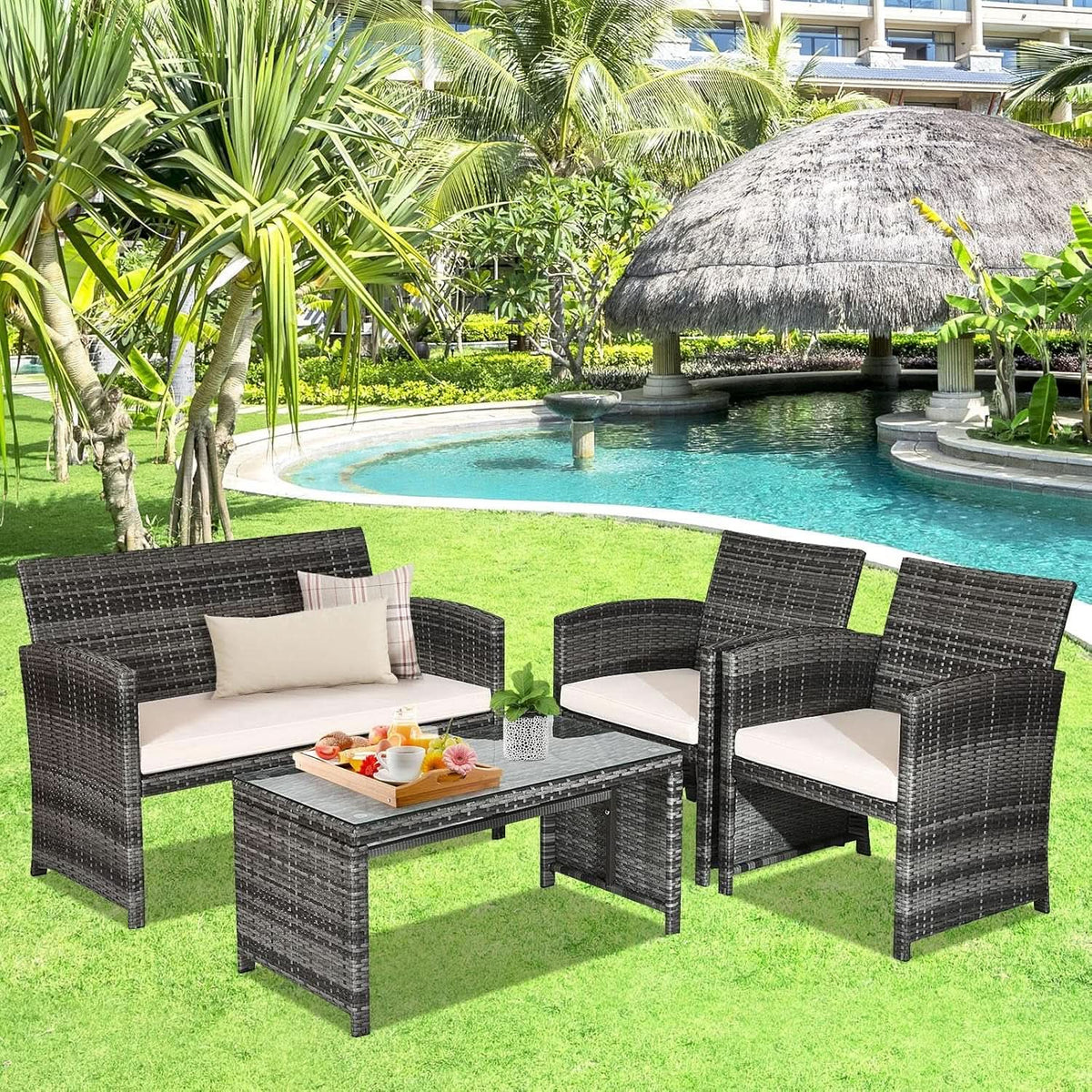 Weather Resistant Rattan Patio Furniture Set for Outdoors