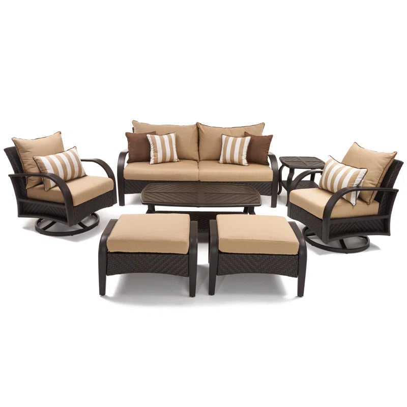 Weatherproof 7 Piece Outdoor Sofa Set With Cushions Included