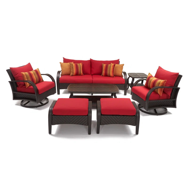 Weatherproof 7 Piece Outdoor Sofa Set With Cushions Included