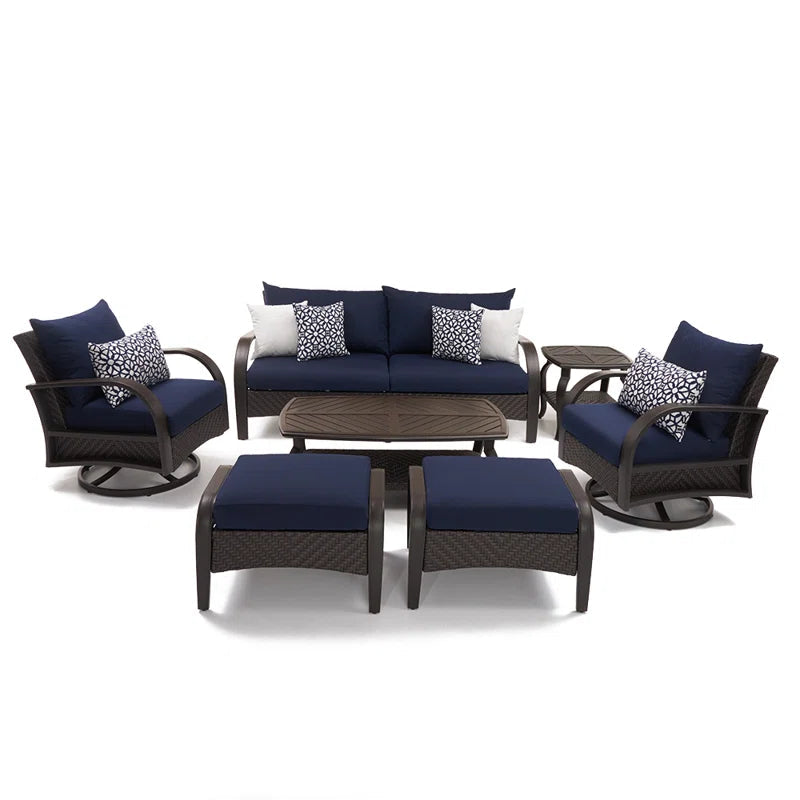 Weatherproof 7 Piece Outdoor Sofa Set With Cushions Included