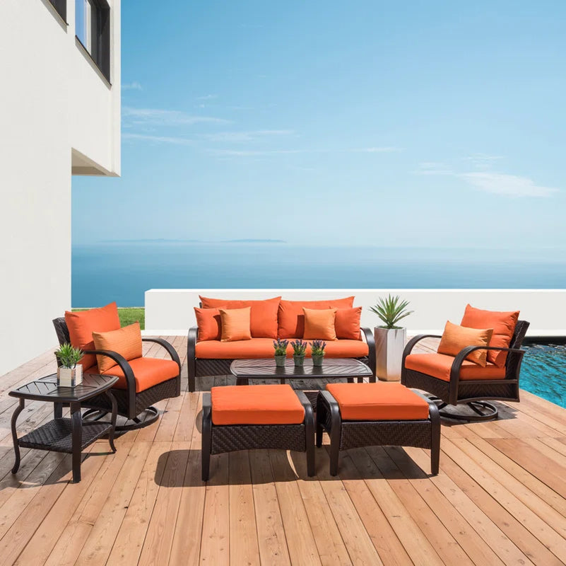 Weatherproof 7 Piece Outdoor Sofa Set With Cushions Included