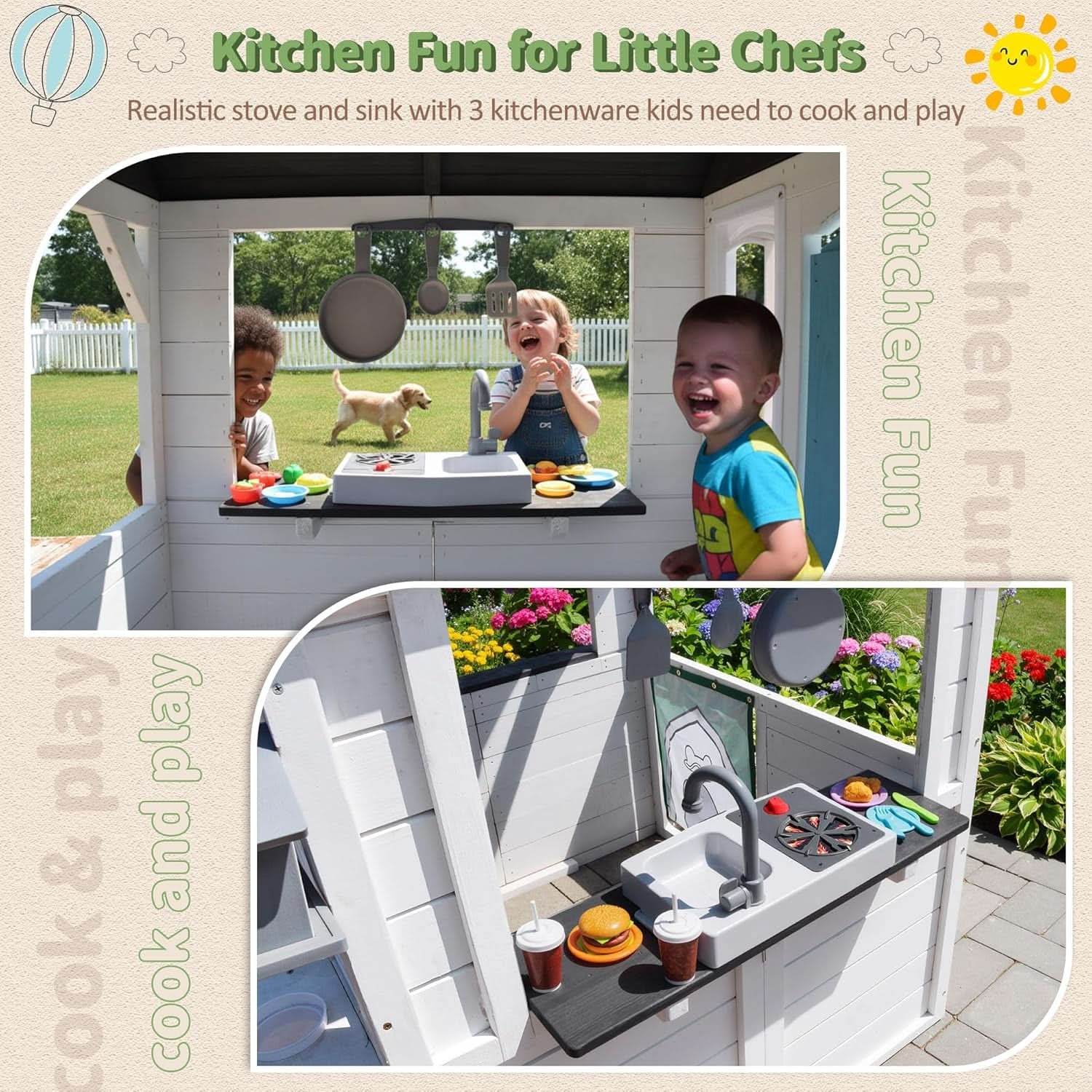 Weatherproof Cedar Outdoor Playhouse With Dutch Door