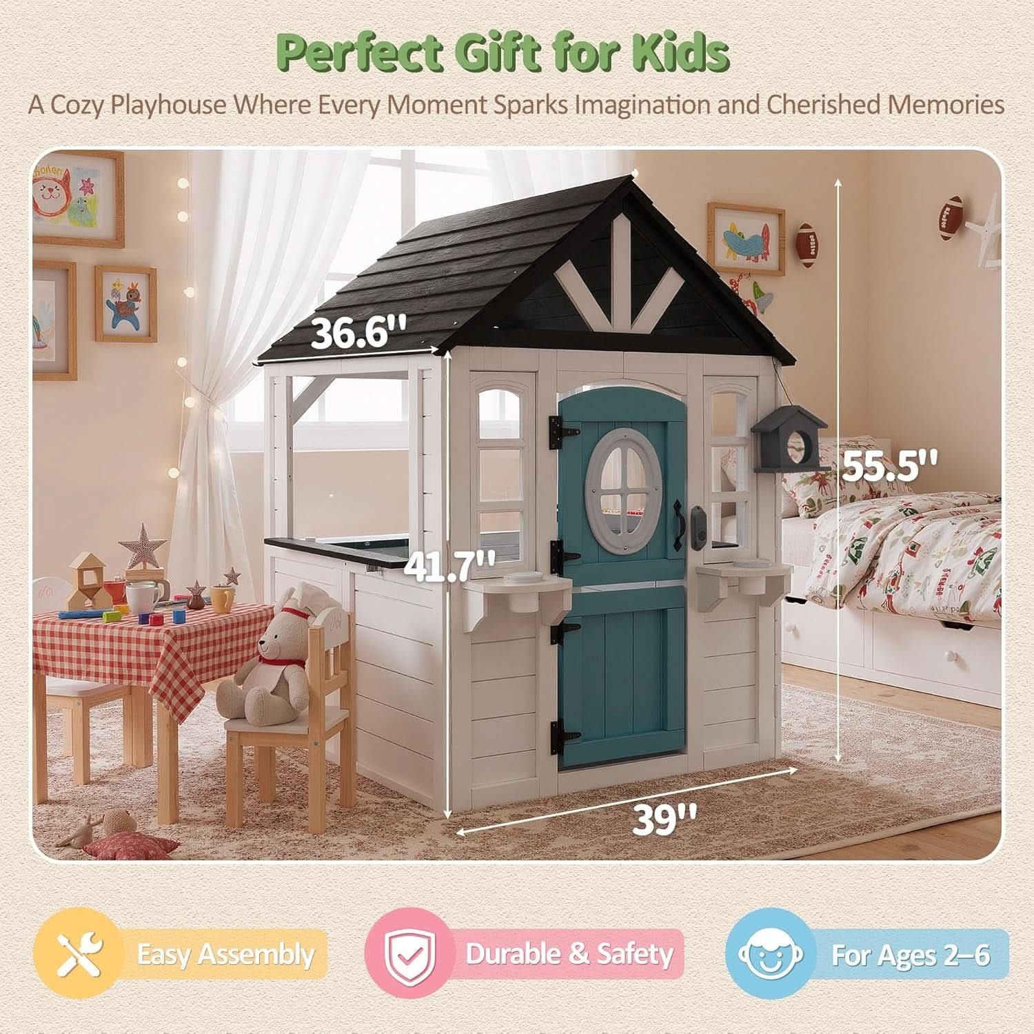 Weatherproof Cedar Outdoor Playhouse With Dutch Door