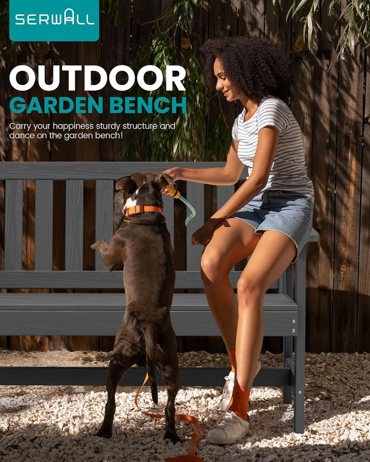 Weatherproof Two-Person Outdoor Bench With High Weight Capacity