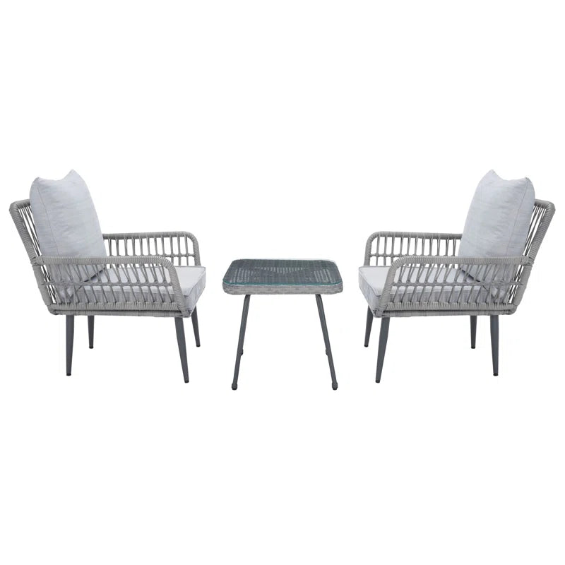Weiland 3 Piece Outdoor Lounge Set Weatherproof Wicker