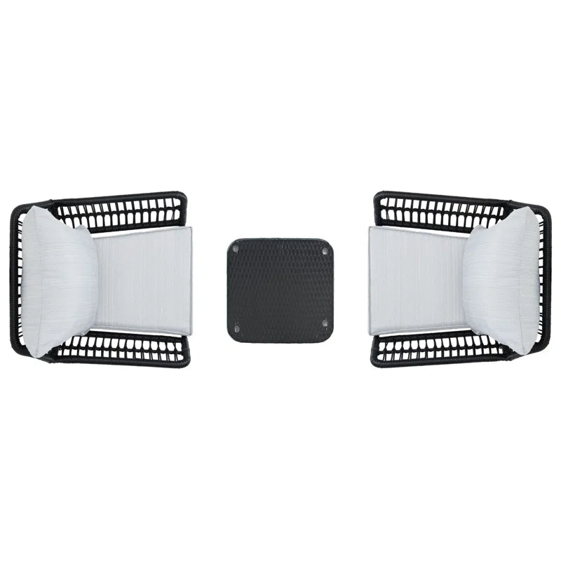 Weiland 3 Piece Outdoor Lounge Set Weatherproof Wicker