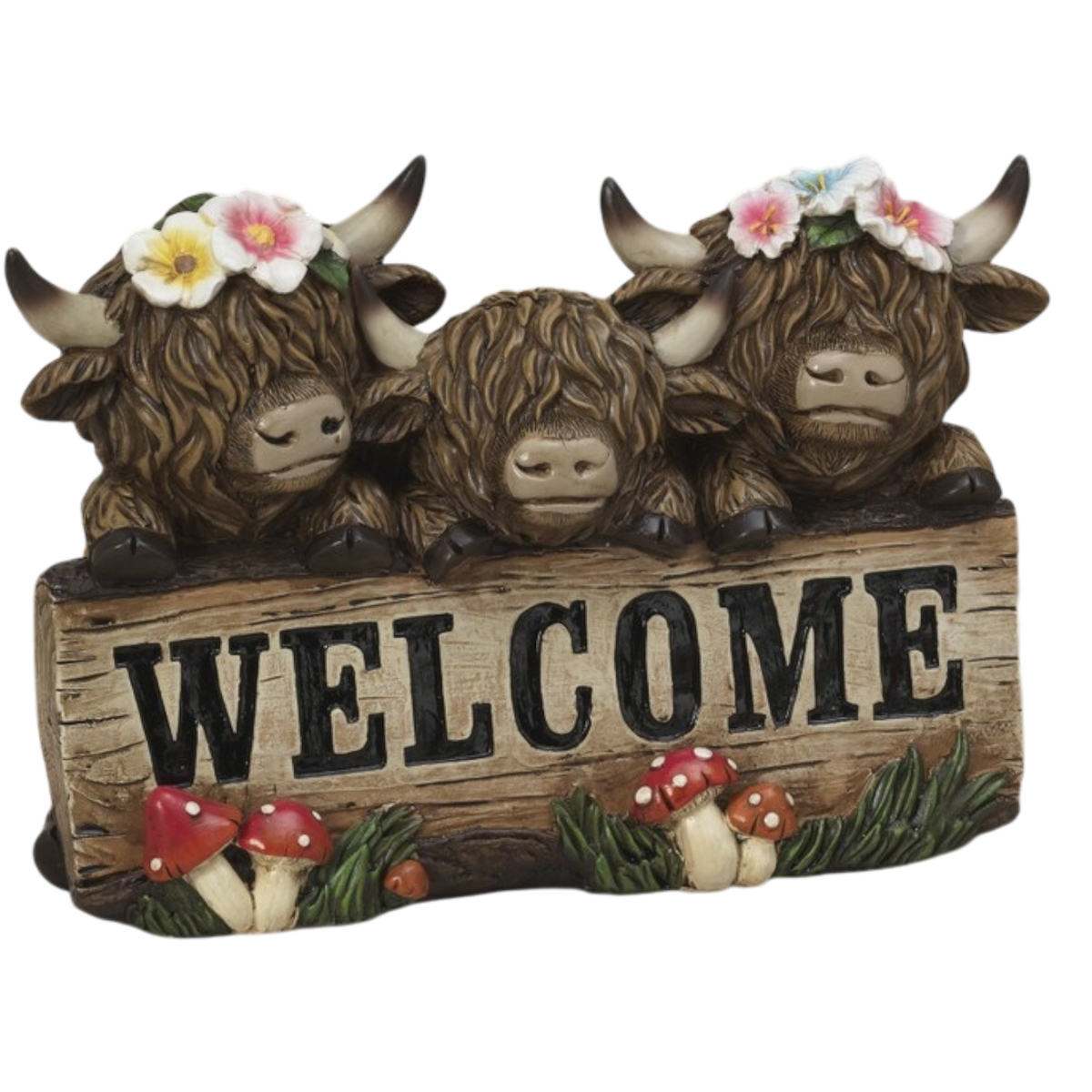 Welcome Highland Cattle Figurine